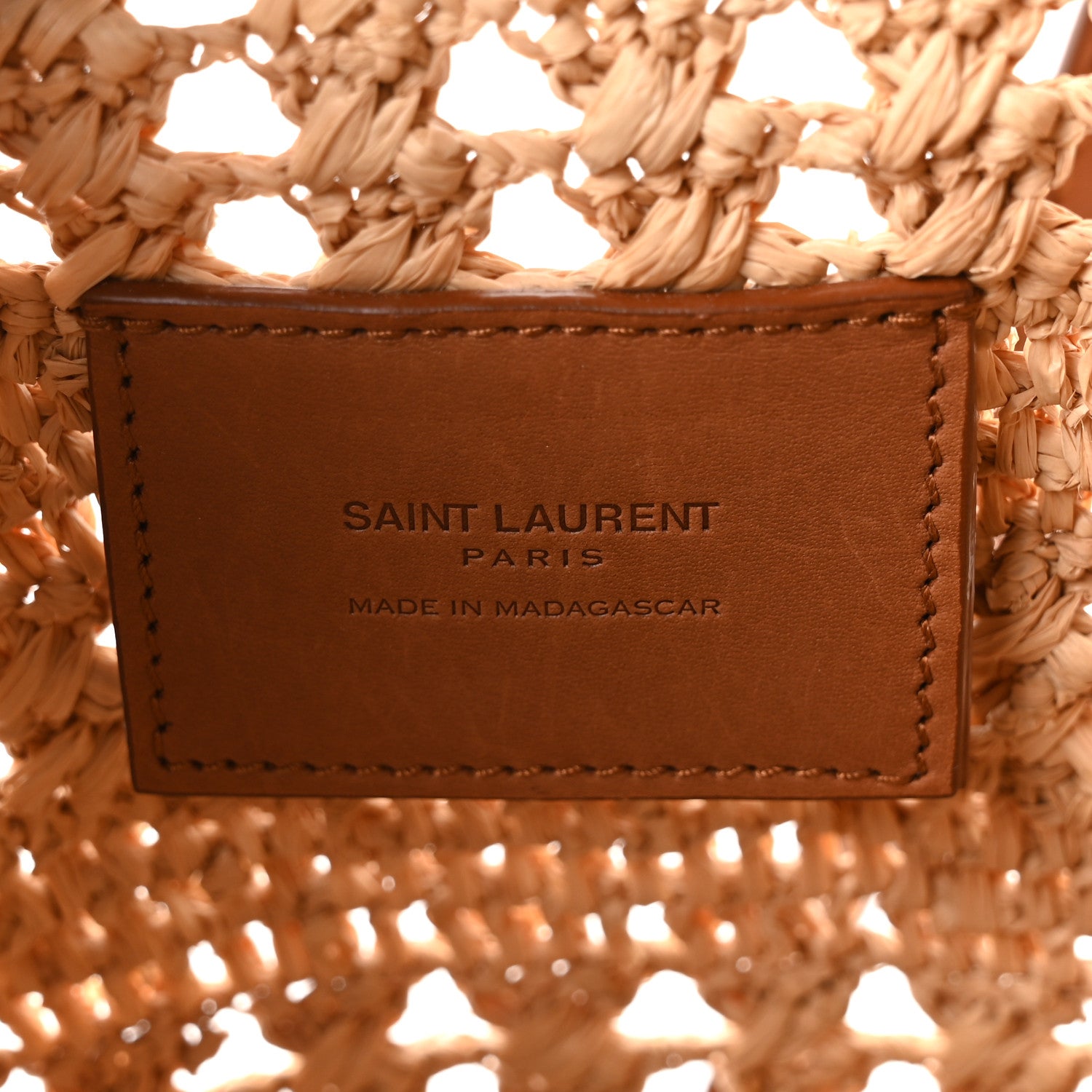 Saint Laurent Raffia Calfskin Medium Panier Tote Naturel 6 of 10