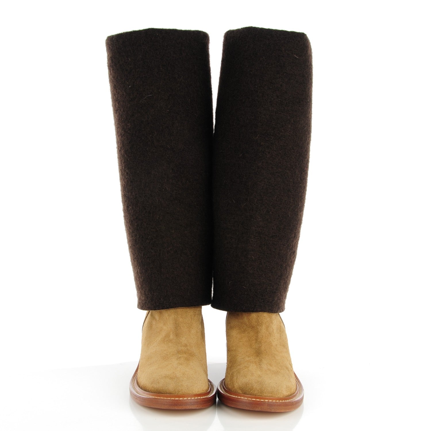 Chanel Suede Calfskin CC High Boots 40 Brown Beige 2 of 8
