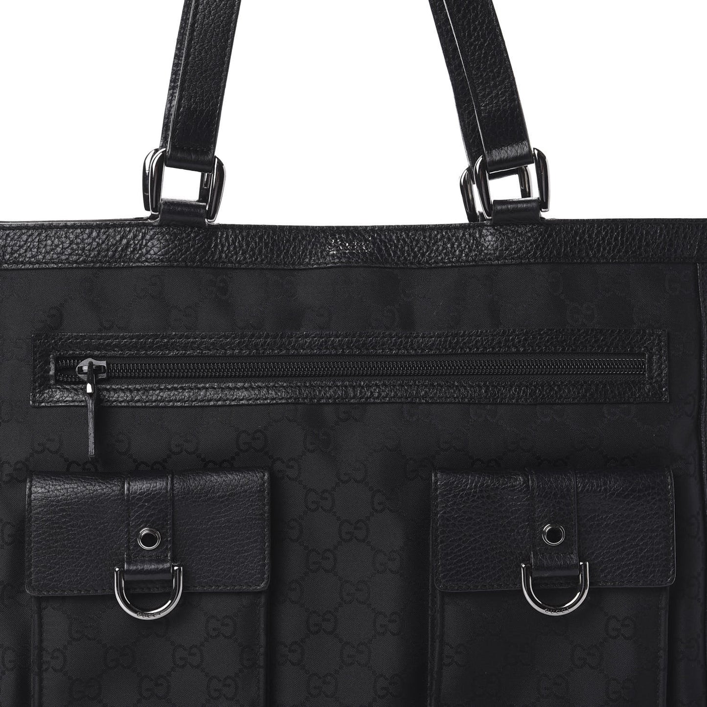 Nylon Monogram Abbey D Ring Tote Black