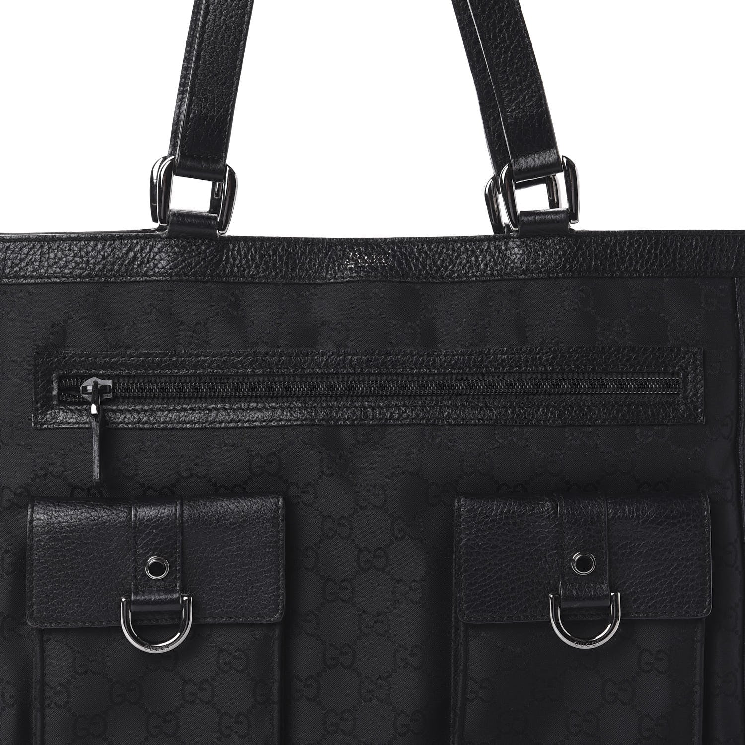 Gucci Nylon Monogram Abbey D Ring Tote Black 7 of 9