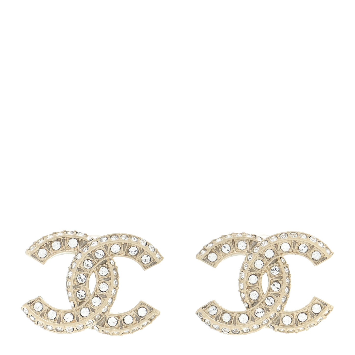 Crystal Timeless CC Earrings Light Gold