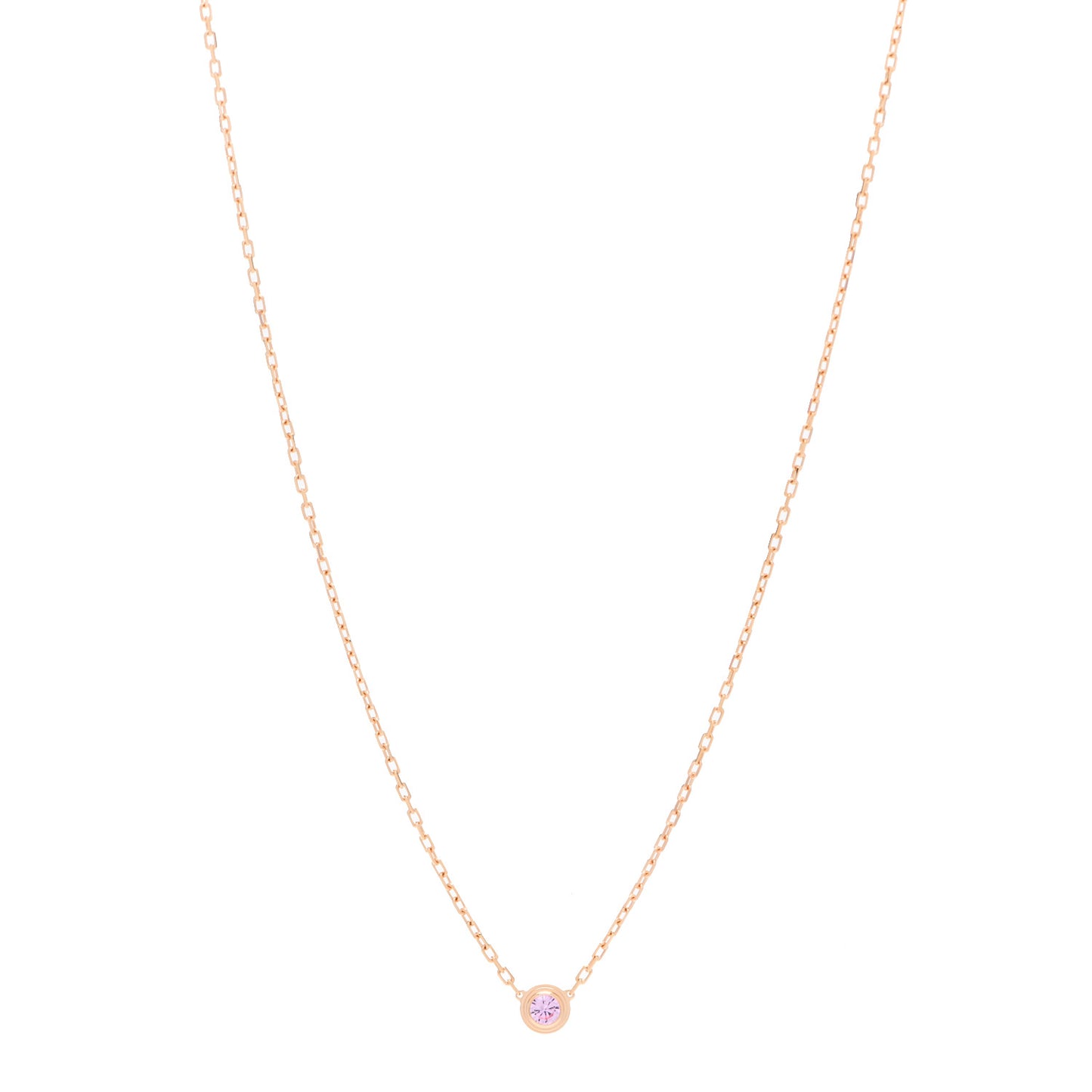 18K Pink Gold Pink Sapphire D'Amour Pendant Necklace