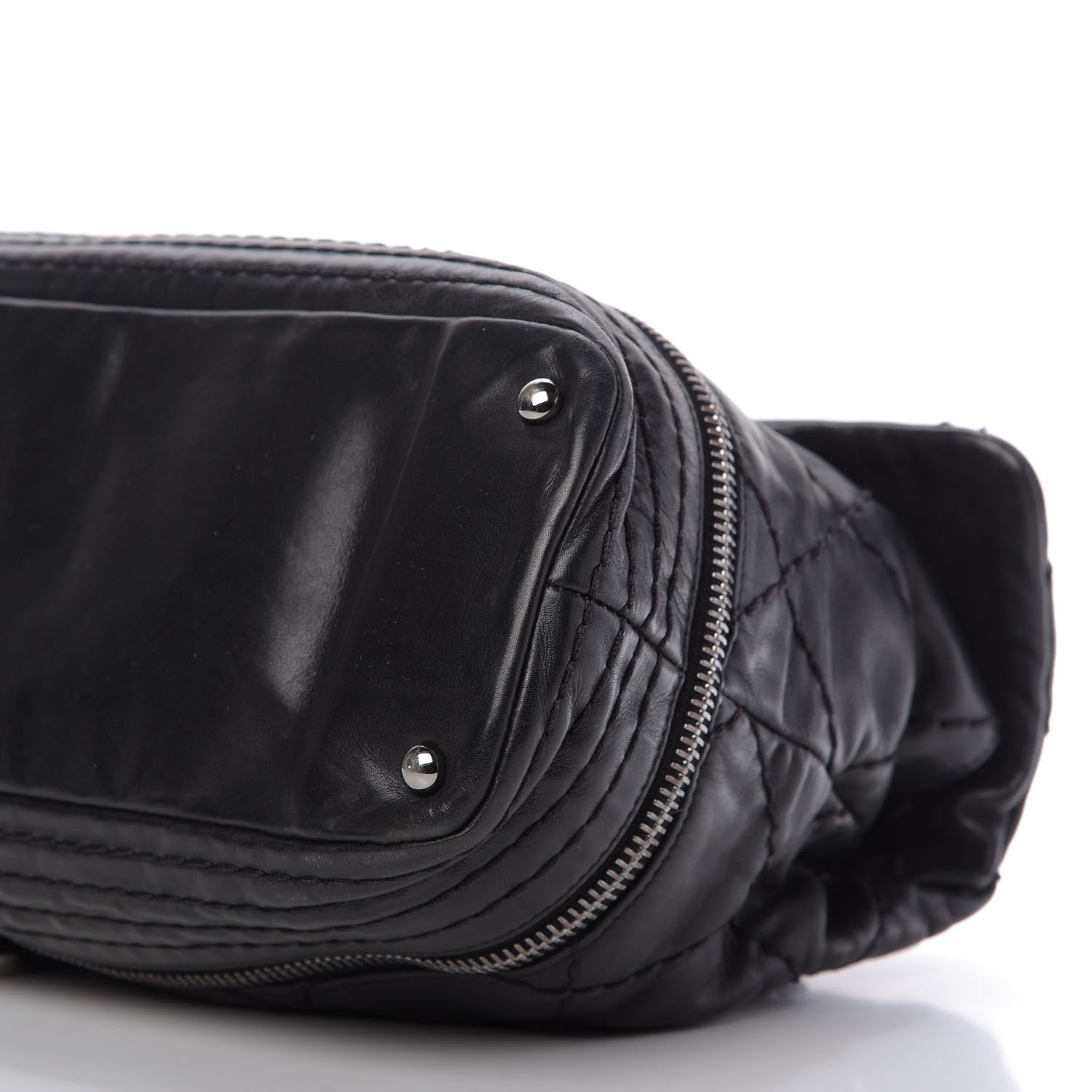 Chanel Calfskin Stitched Large Expandable Flap Bag Black 7 of 9