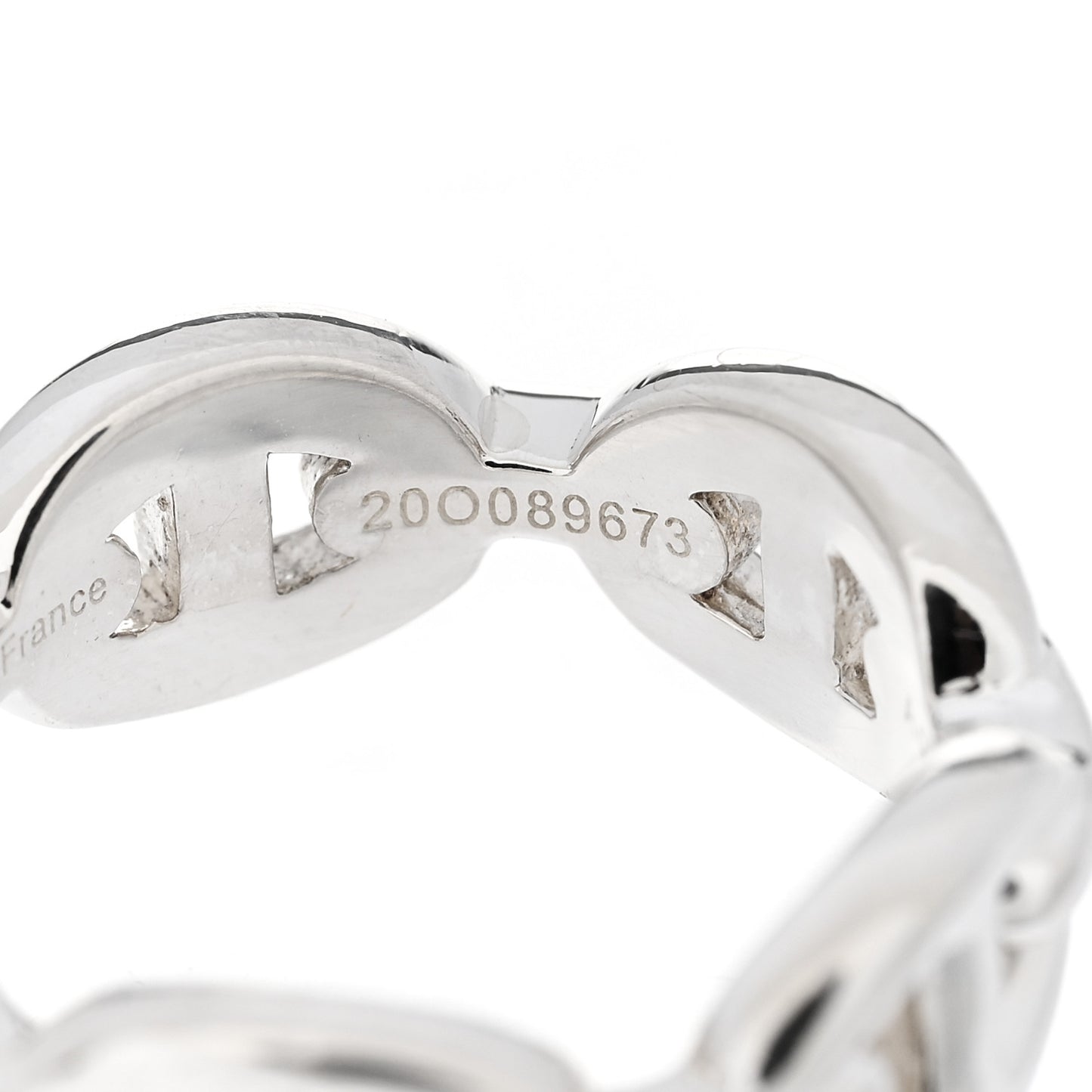 Sterling Silver PM Chaine d'Ancre Enchainee Band Ring 50 5.25