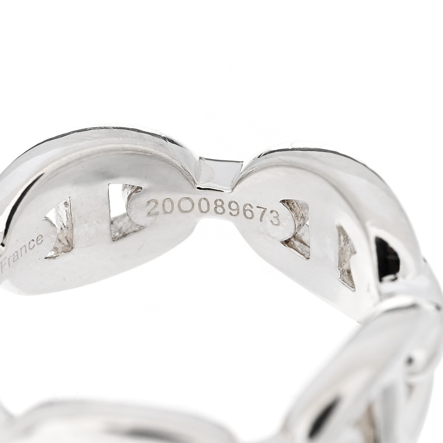 Hermes Sterling Silver PM Chaine d'Ancre Enchainee Band Ring 50 5.25 6 of 7