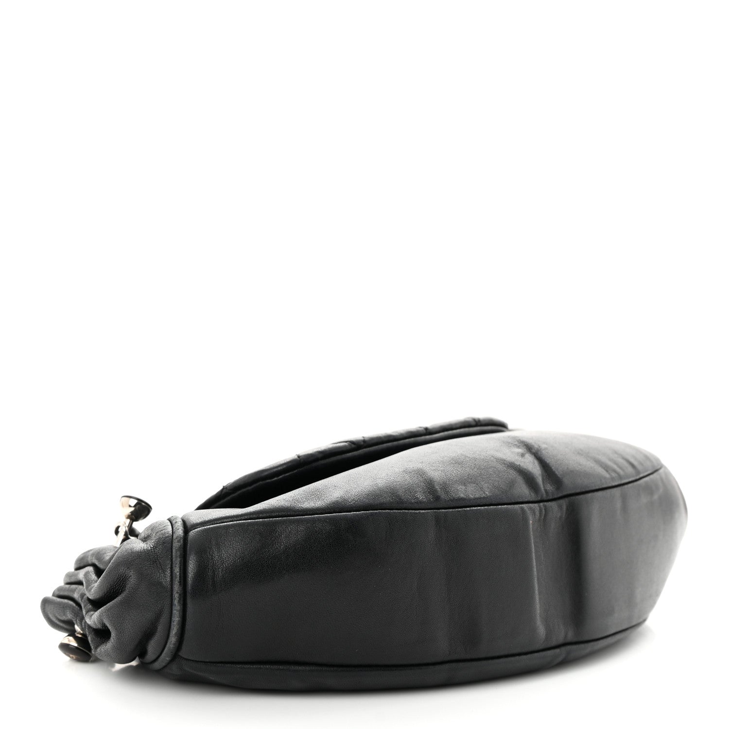 Chanel Lambskin Quilted CC Accordion Shoulder Bag Black 4 of 12