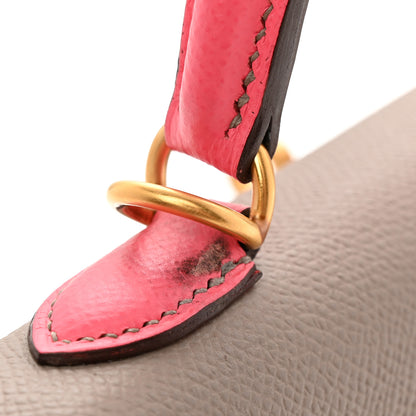 Hermes Epsom Bi-Color Horseshoe Kelly Sellier 25 Etoupe Rose Azalee 15 of 15