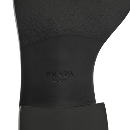 Prada Spazzolato Metal Triangle Logo 50mm Loafers 40.5 White Black 8 of 13