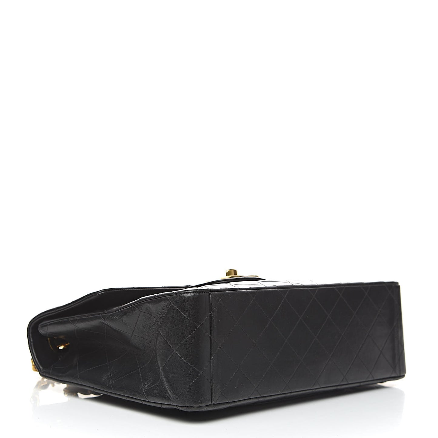 Lambskin Quilted XL Jumbo Single Flap Black