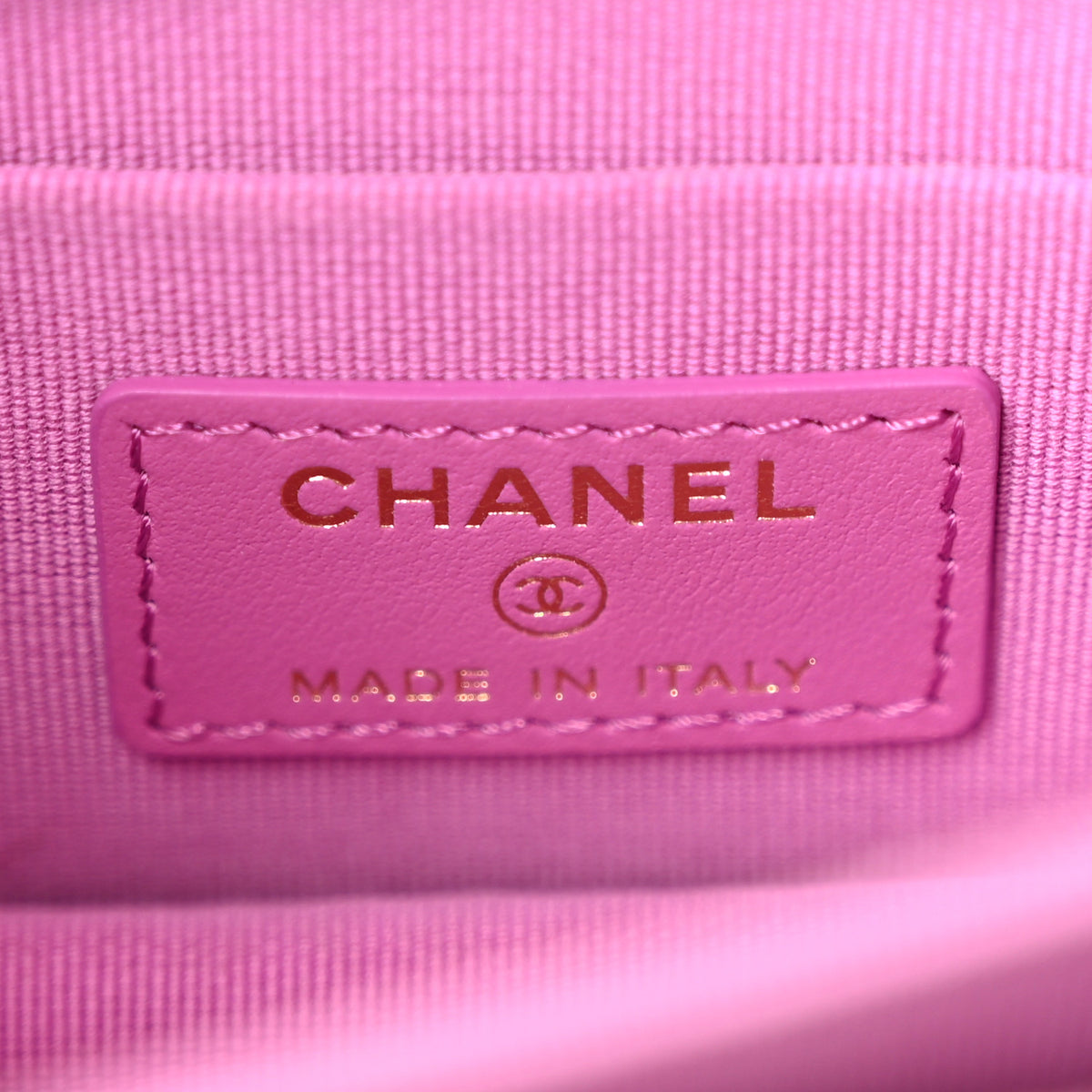 Chanel Tweed Enamel Quilted Pending CC Mini Wallet On Chain WOC Pink Purple 6 of 10