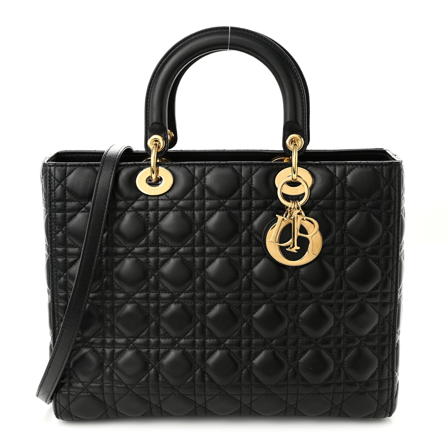 Lambskin Cannage Large Lady Dior Black
