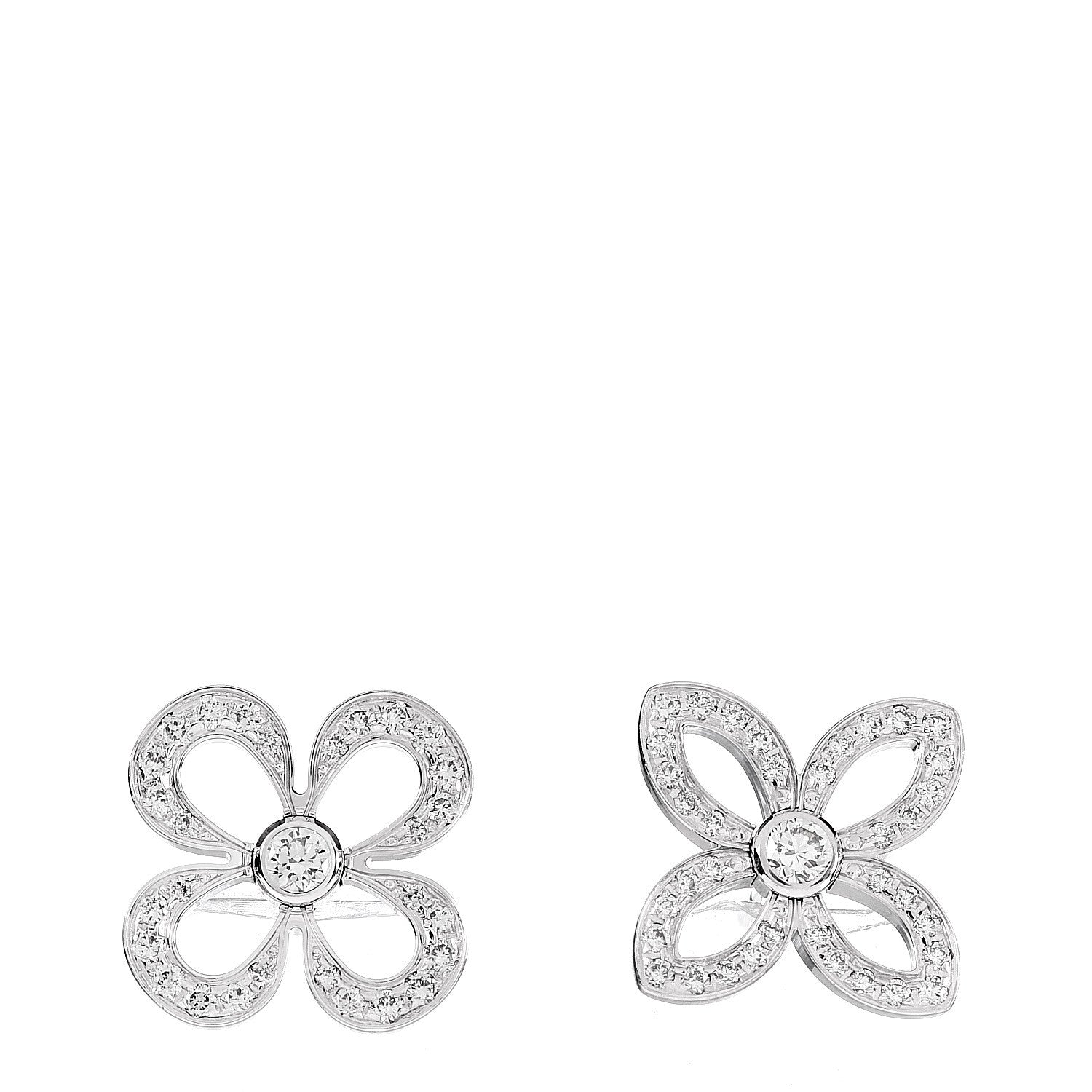 Louis Vuitton 18K White Gold Diamond Idylle Blossom Earrings 1 of 4