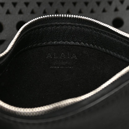 Alaia Lux Calfskin Optical Perforated Laser Cut Mina 44 Tote Black 8 of 11