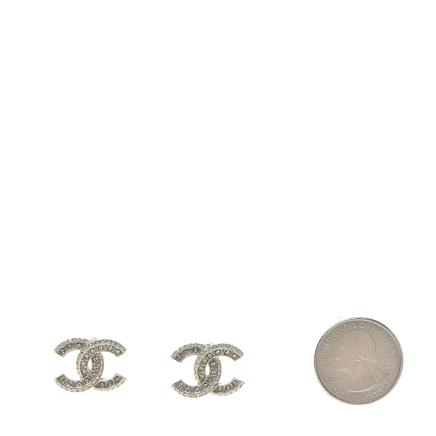 Crystal Timeless CC Earrings Light Gold