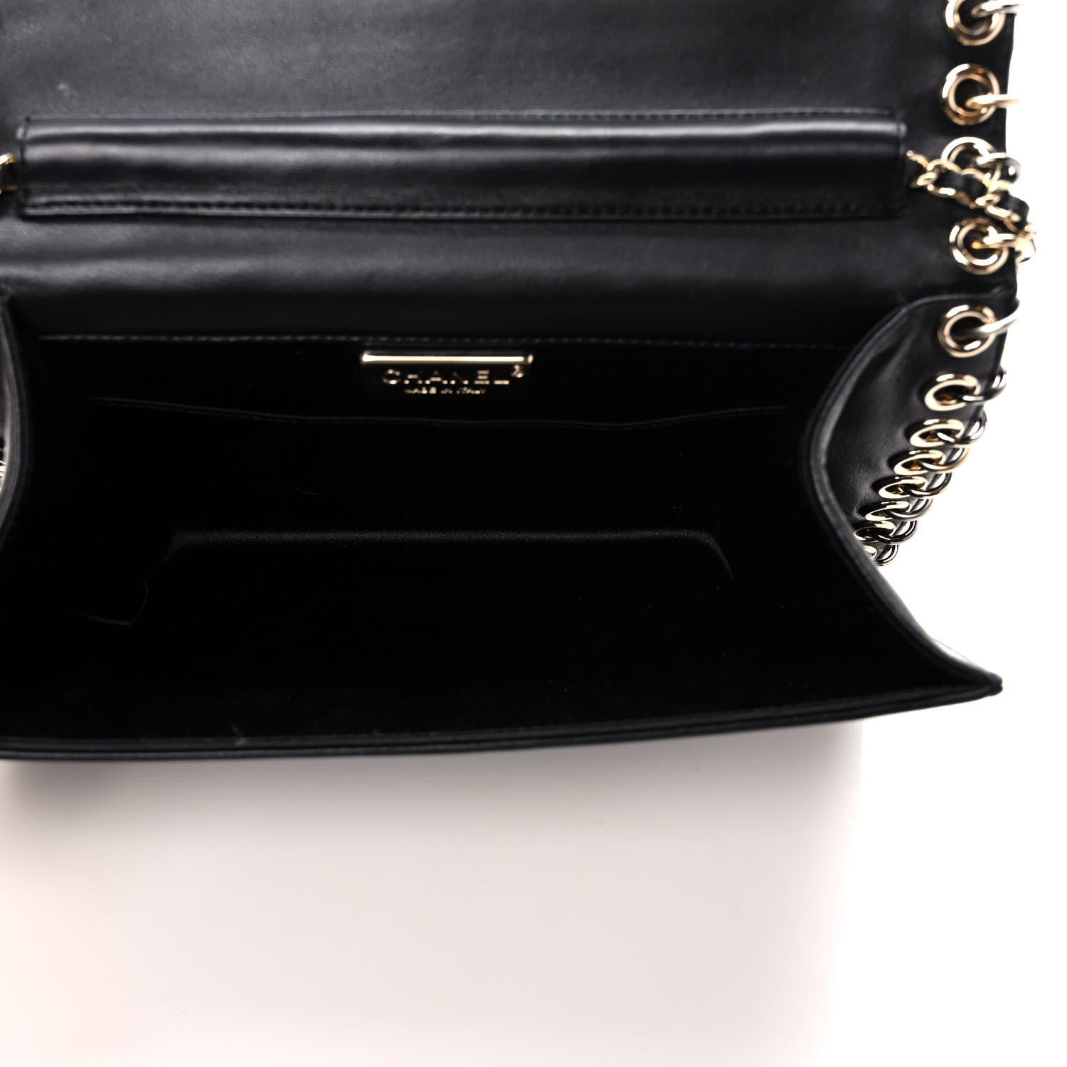 Chanel Lambskin Chocolate Bar Piercing CC Studded Small Chain Flap Bag Black 5 of 12