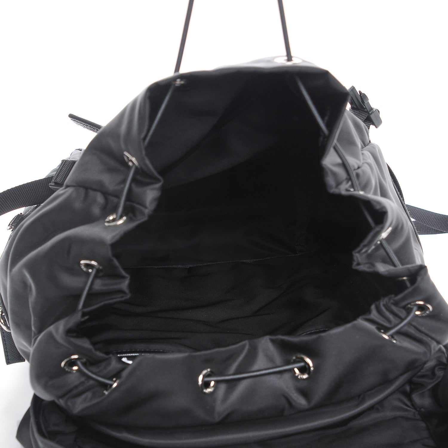 Prada Nylon Impunturato Double Buckle Backpack Black 5 of 9