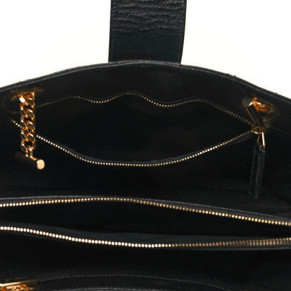 Saint Laurent Grain De Poudre Matelasse Chevron Monogram Shopping Bag Black 8 of 11