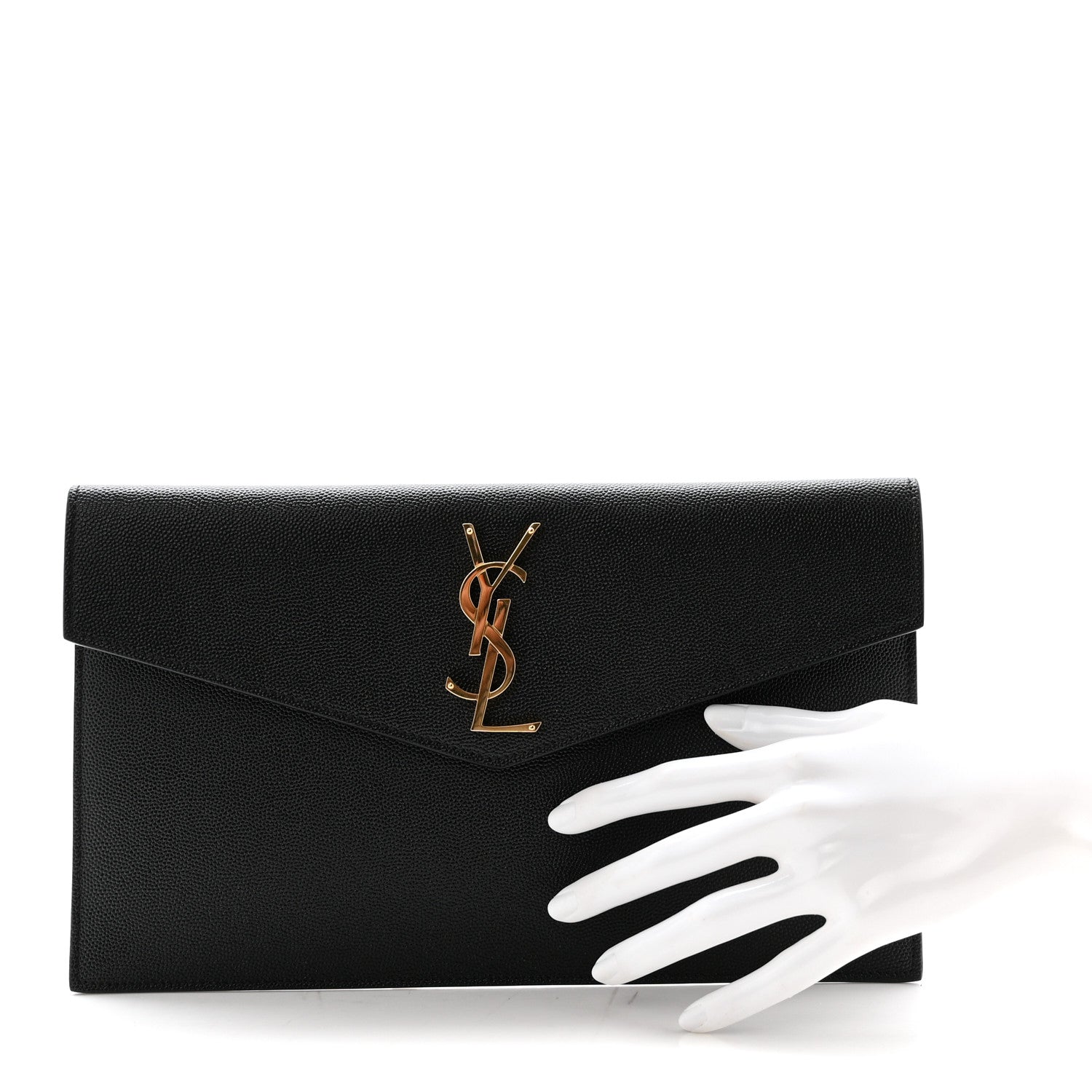 Saint Laurent Grain De Poudre Uptown Pouch Black 2 of 7
