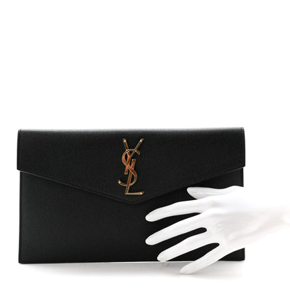 Saint Laurent Grain De Poudre Uptown Pouch Black 2 of 7
