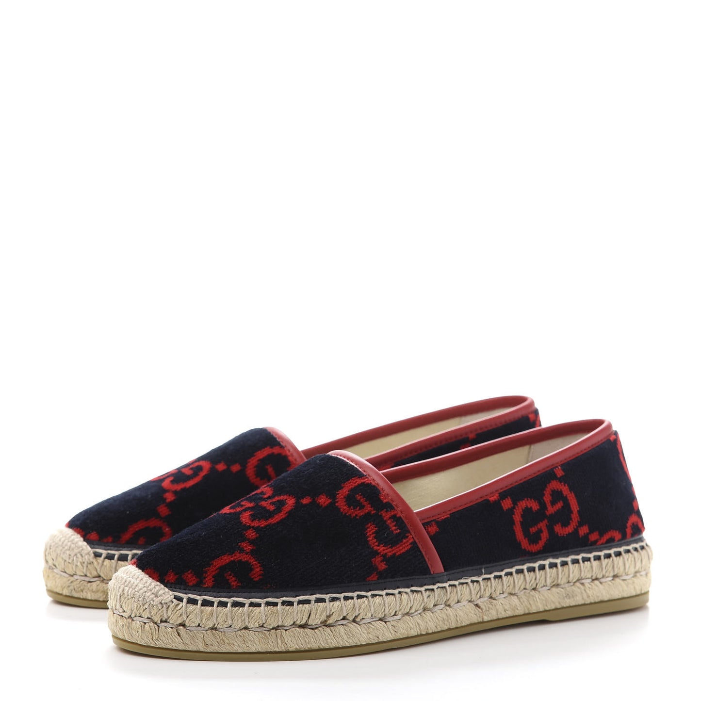Terry Cloth GG Monogram Espadrilles 40 Blue Red