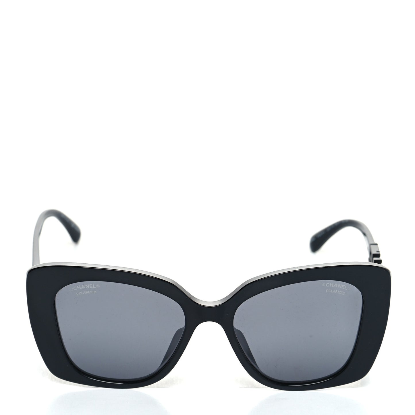 Acetate Strass Polarized Square Sunglasses 5422-B Black