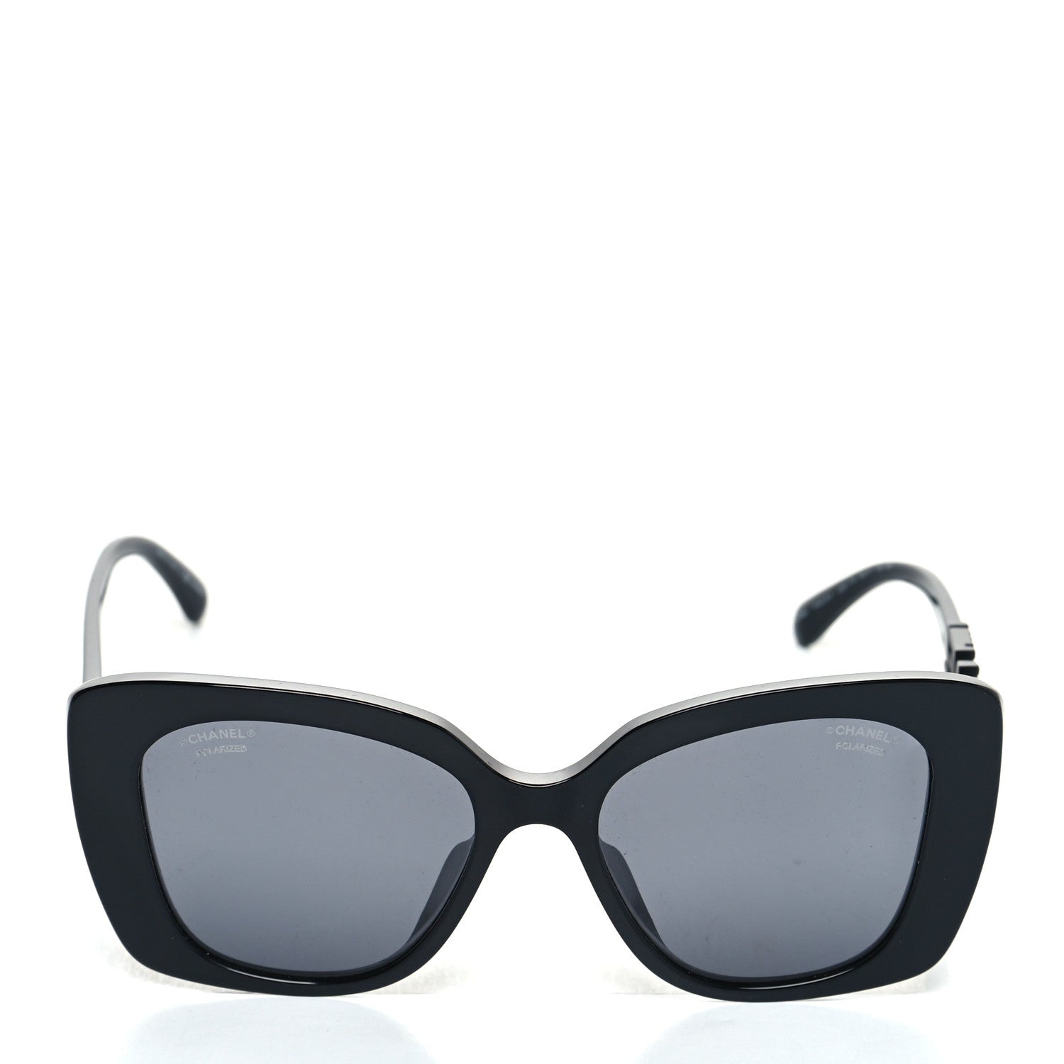 Chanel Acetate Strass Polarized Square Sunglasses 5422-B Black 2 of 8
