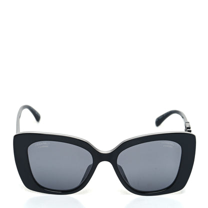 Chanel Acetate Strass Polarized Square Sunglasses 5422-B Black 2 of 8