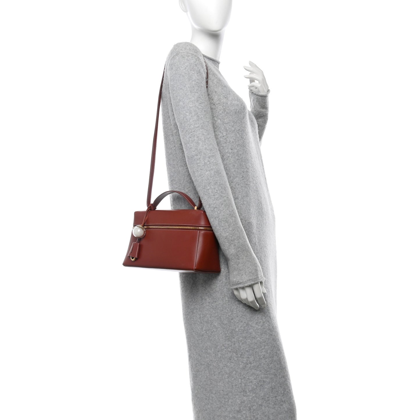 Saddle Calfskin Extra Bag L27 Deep Kummel