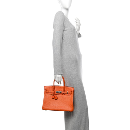 Hermes Ostrich Birkin 30 Orange 2 of 10