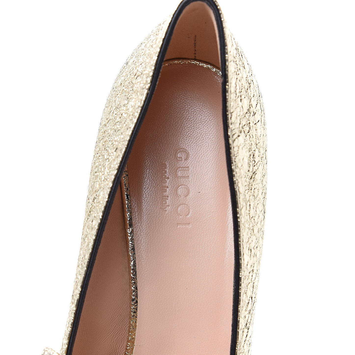 Galassia GG Marmont Fringe 50mm Loafer Pumps 36 Platino