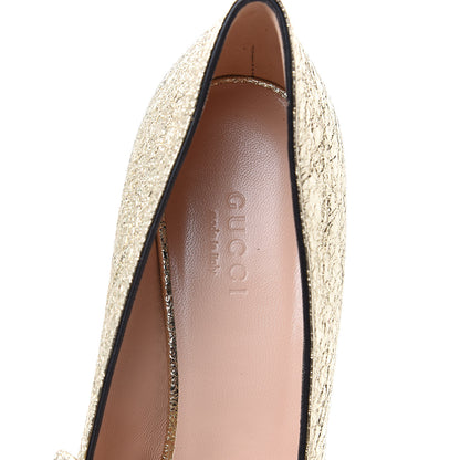 Gucci Galassia GG Marmont Fringe 50mm Loafer Pumps 36 Platino 6 of 10