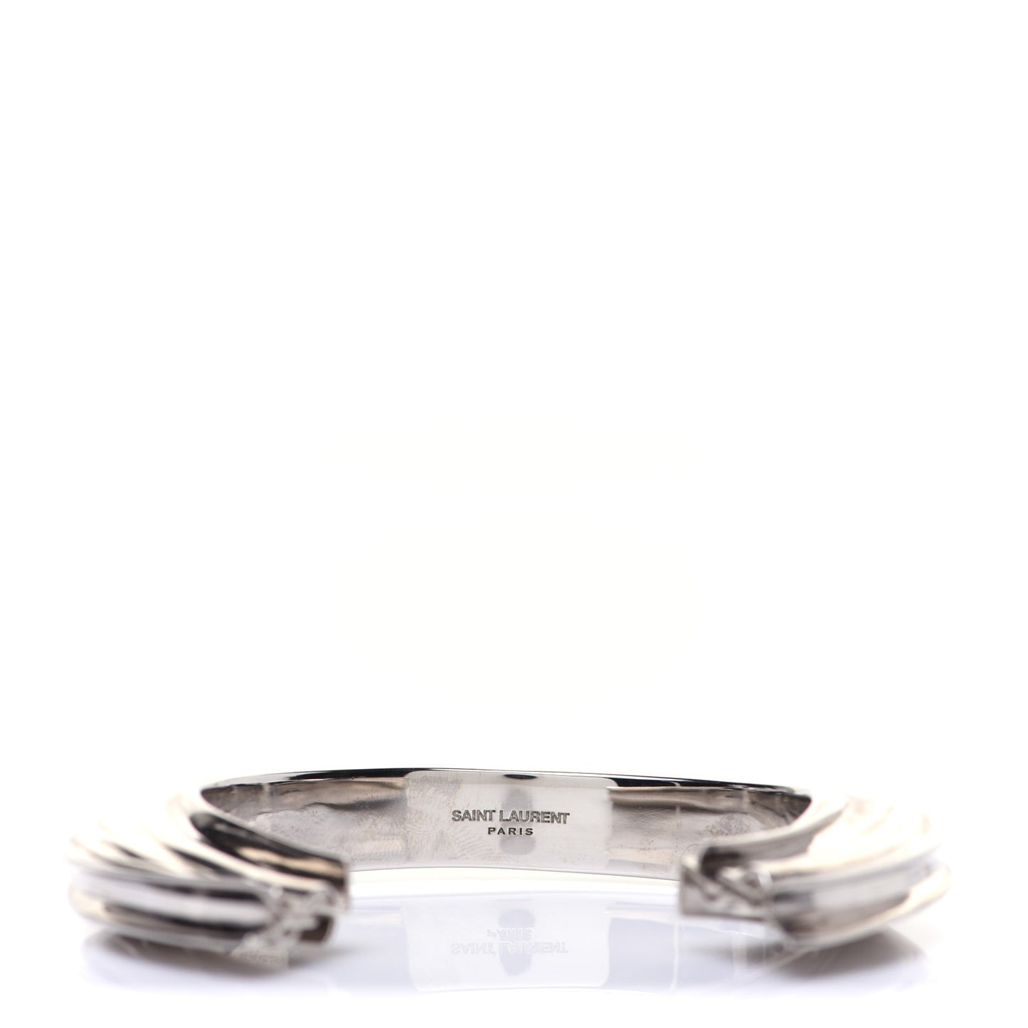 Silvertone Plate Opyum Cuff Bracelet Silver