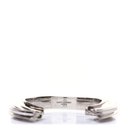 Saint Laurent Silvertone Plate Opyum Cuff Bracelet Silver 5 of 7