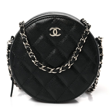 Chanel Caviar Quilted Round Clutch With Chain Black 1 of 9