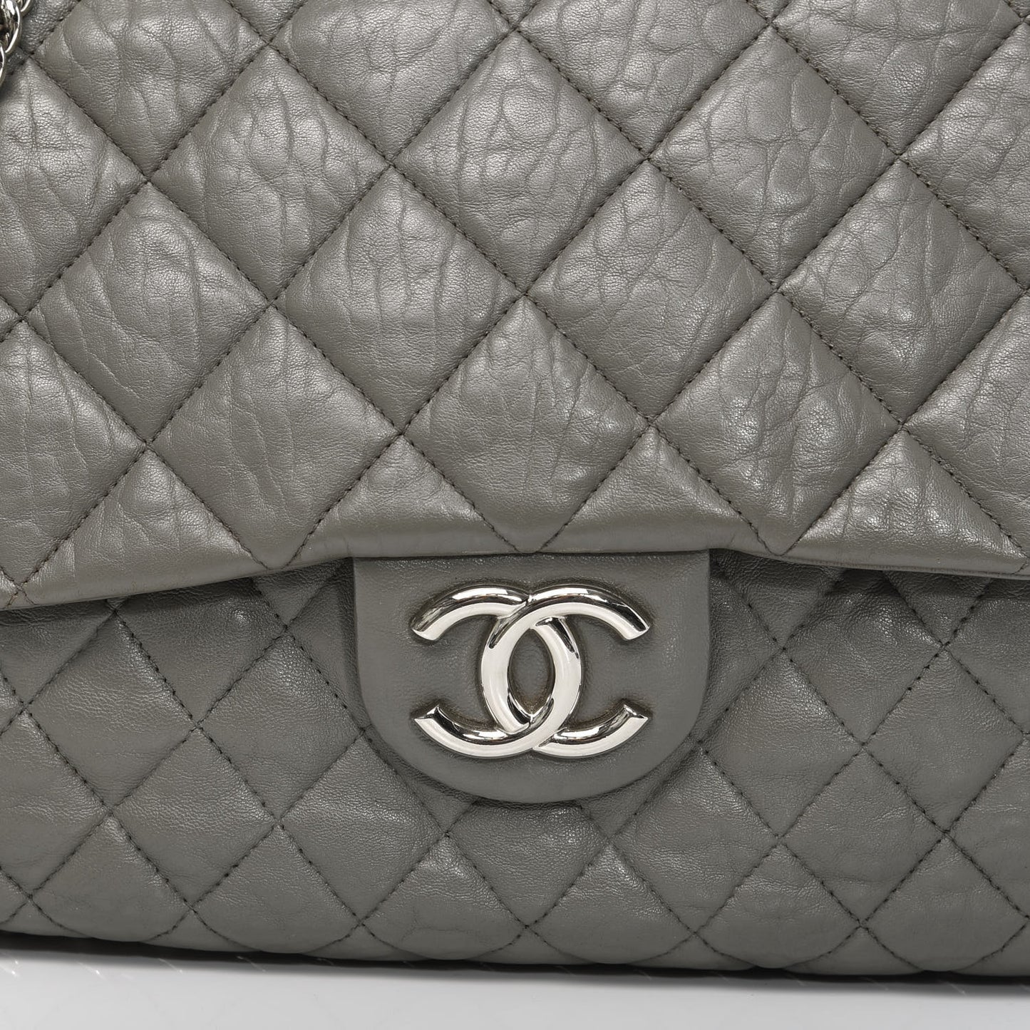 Washed Lambskin Quilted Maxi Chain Around Flap Taupe