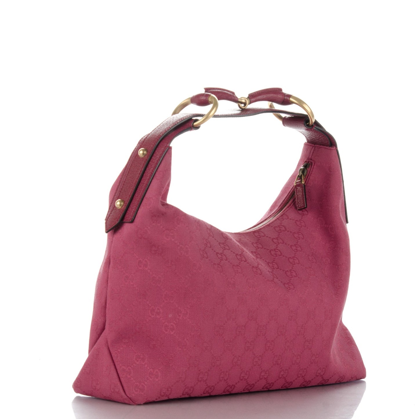 Monogram Medium Horsebit Chain Hobo Fuchsia