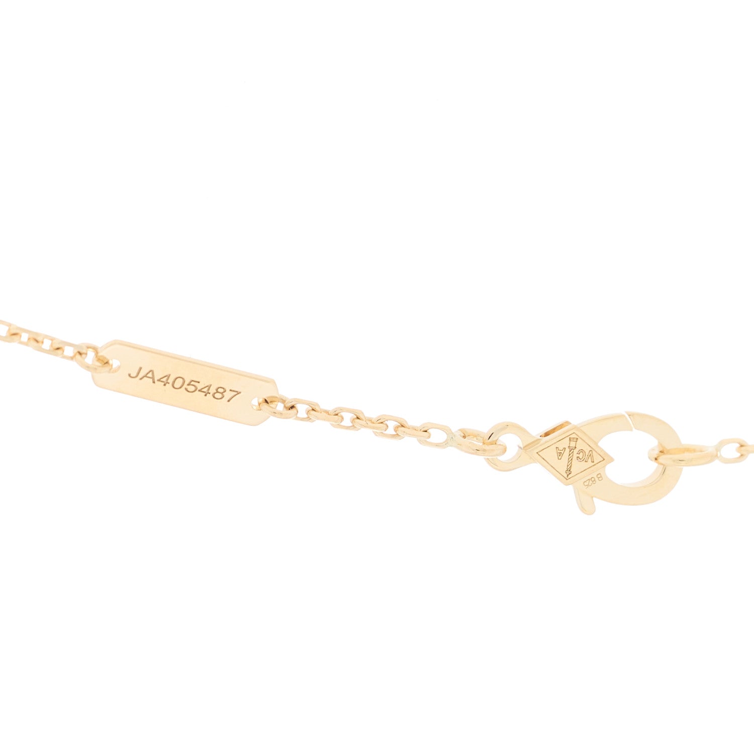 Van Cleef & Arpels 18K Yellow Gold Mother of Pearl Lucky Alhambra Butterfly Pendant Necklace 4 of 5