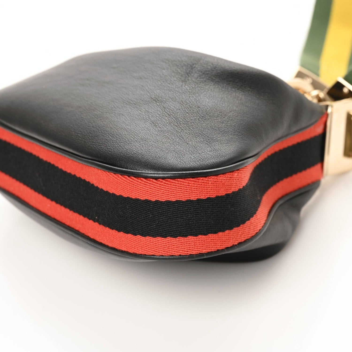 Gucci Aria Calfskin Web Small Attache Shoulder Bag Black 6 of 9
