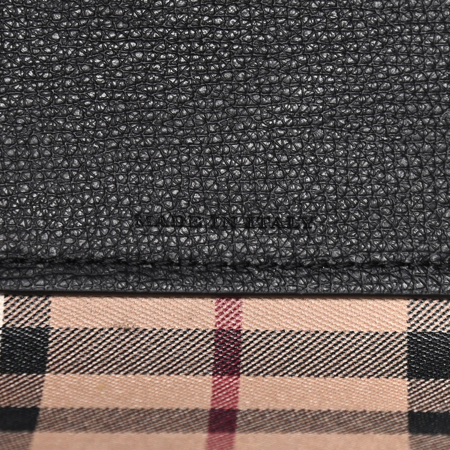 Burberry Grainy Calfskin Haymarket Check Medium Reversible Tote Black 9 of 14