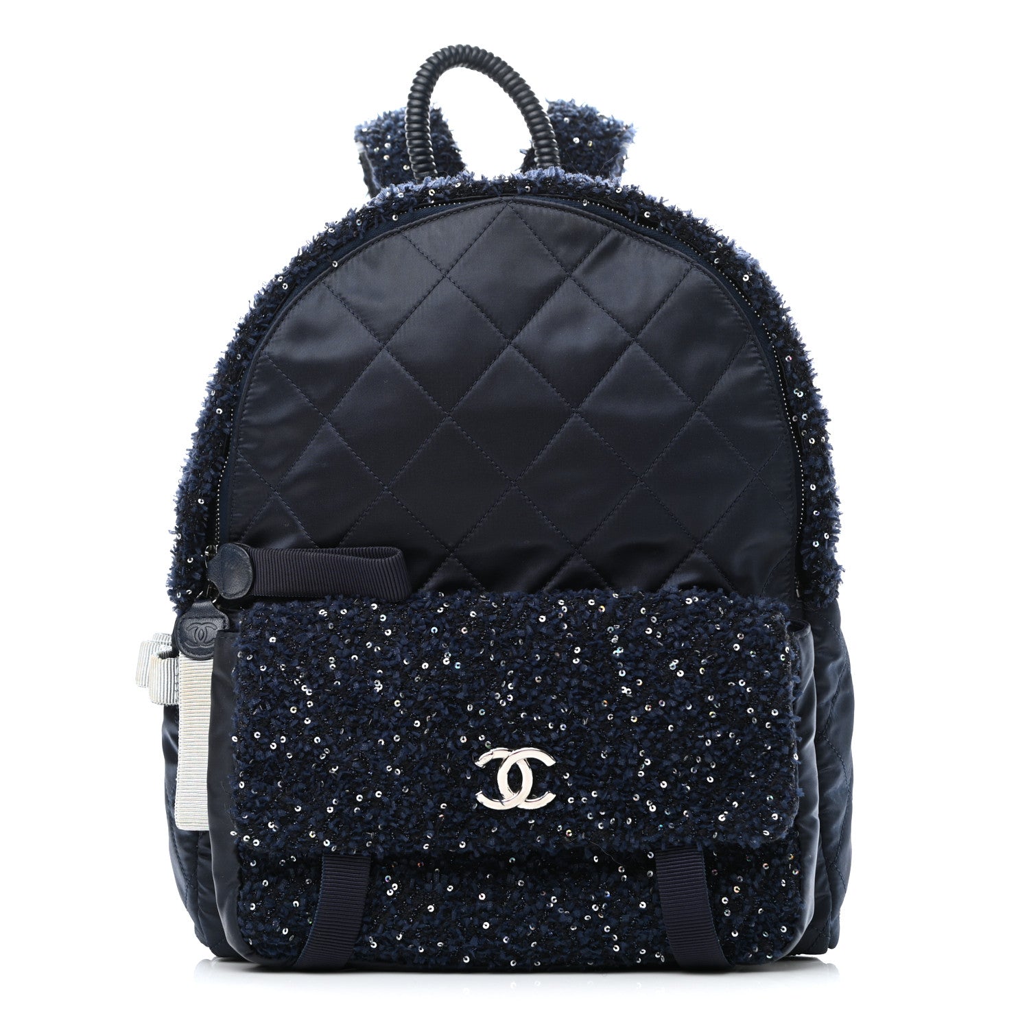 Chanel Tweed Nylon Quilted Astronaut Essentials Backpack Navy 1 of 9