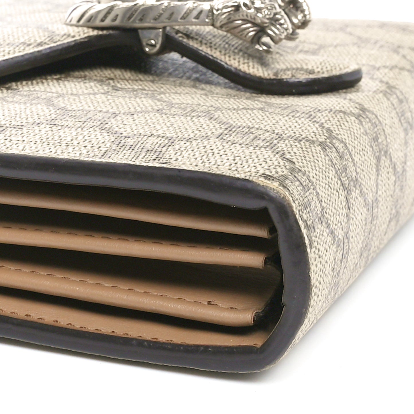 GG Supreme Monogram Mini Dionysus Chain Wallet Beige Taupe