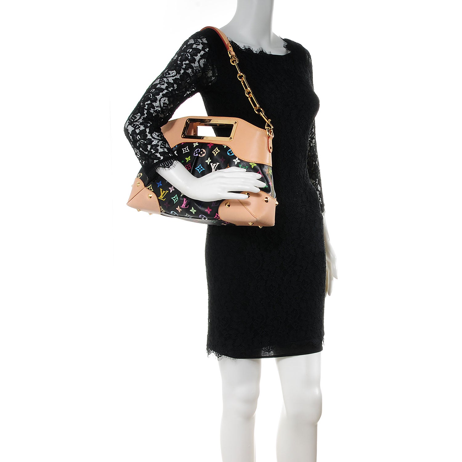 Louis Vuitton Monogram Multicolor Judy MM Black 2 of 7
