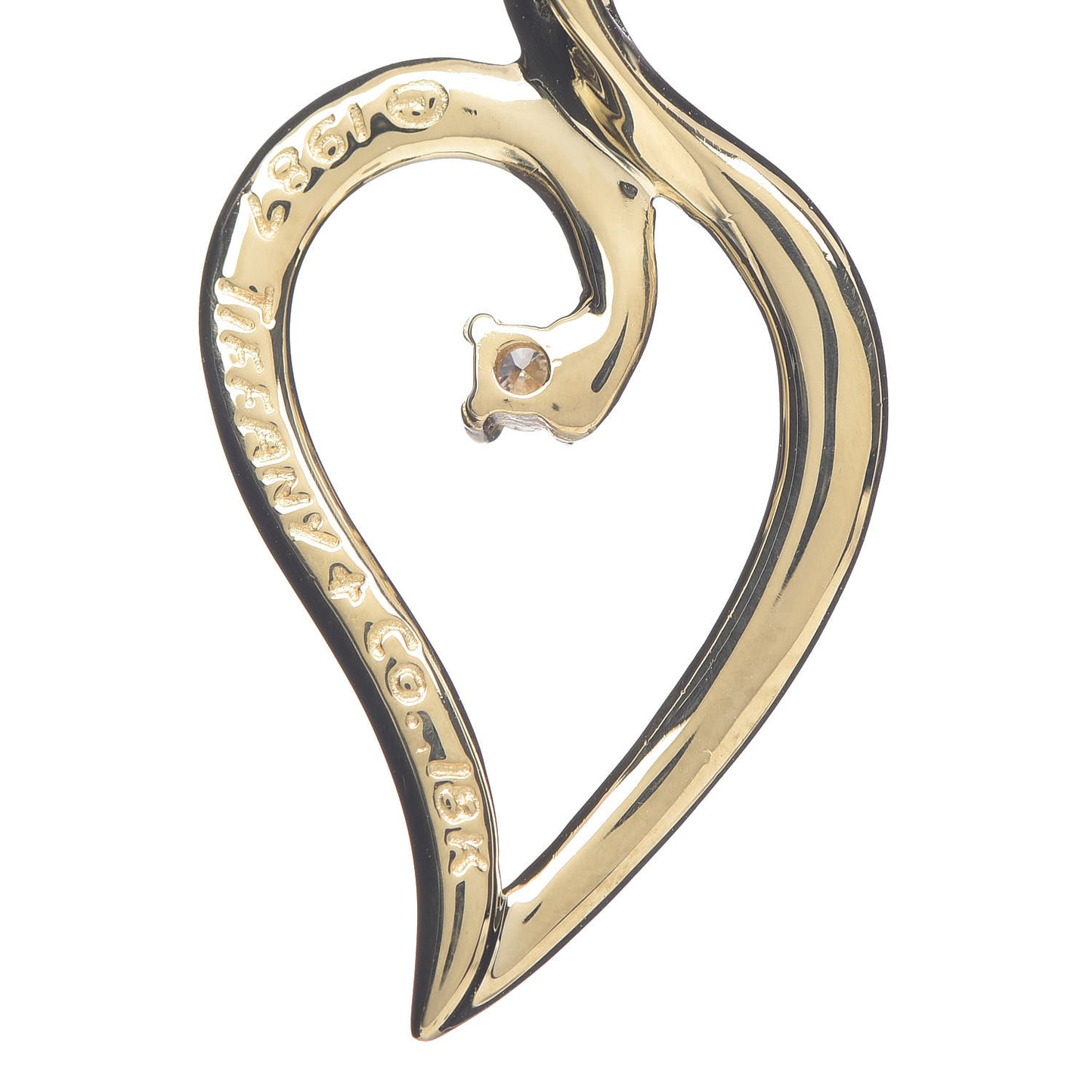 18K Yellow Gold Diamond Open Leaf Pendant