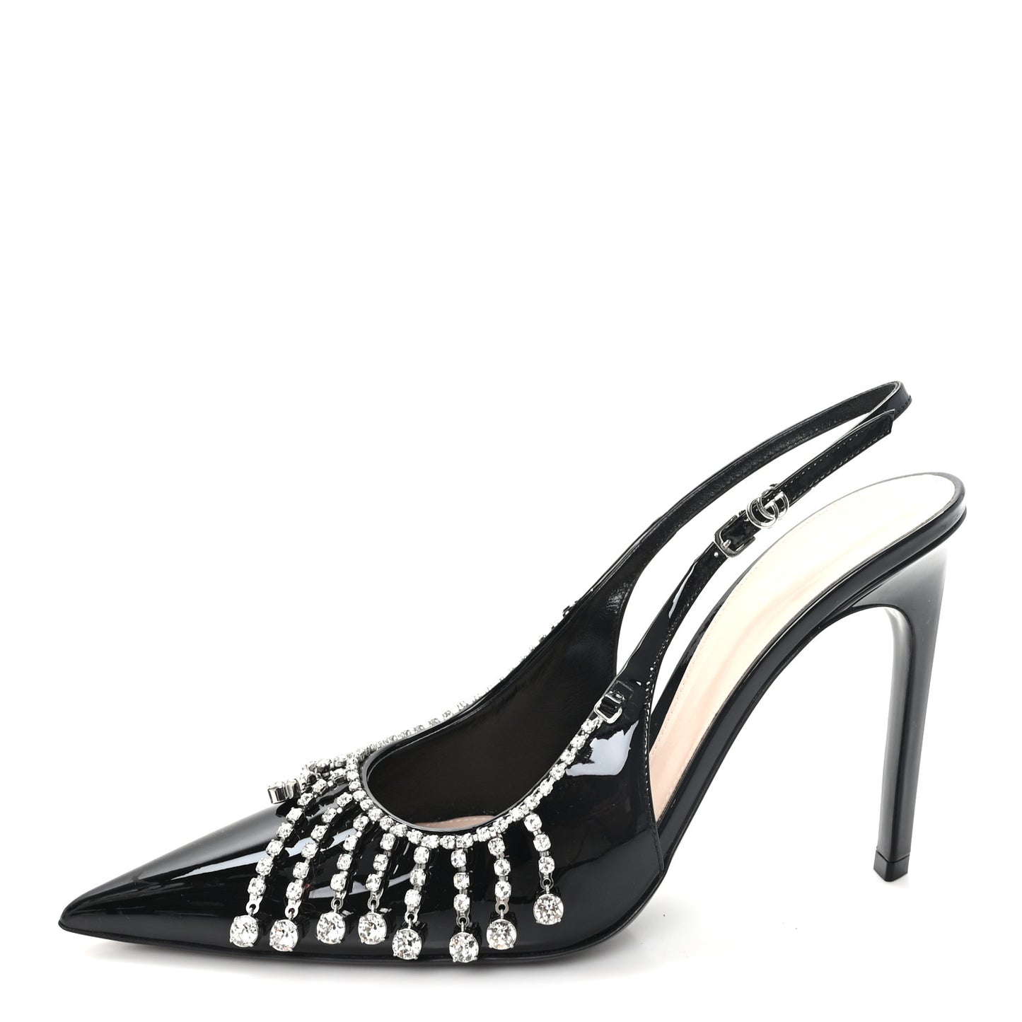 Vernice Crystal Embellished Guinevere Slingback Pumps 39.5 Black