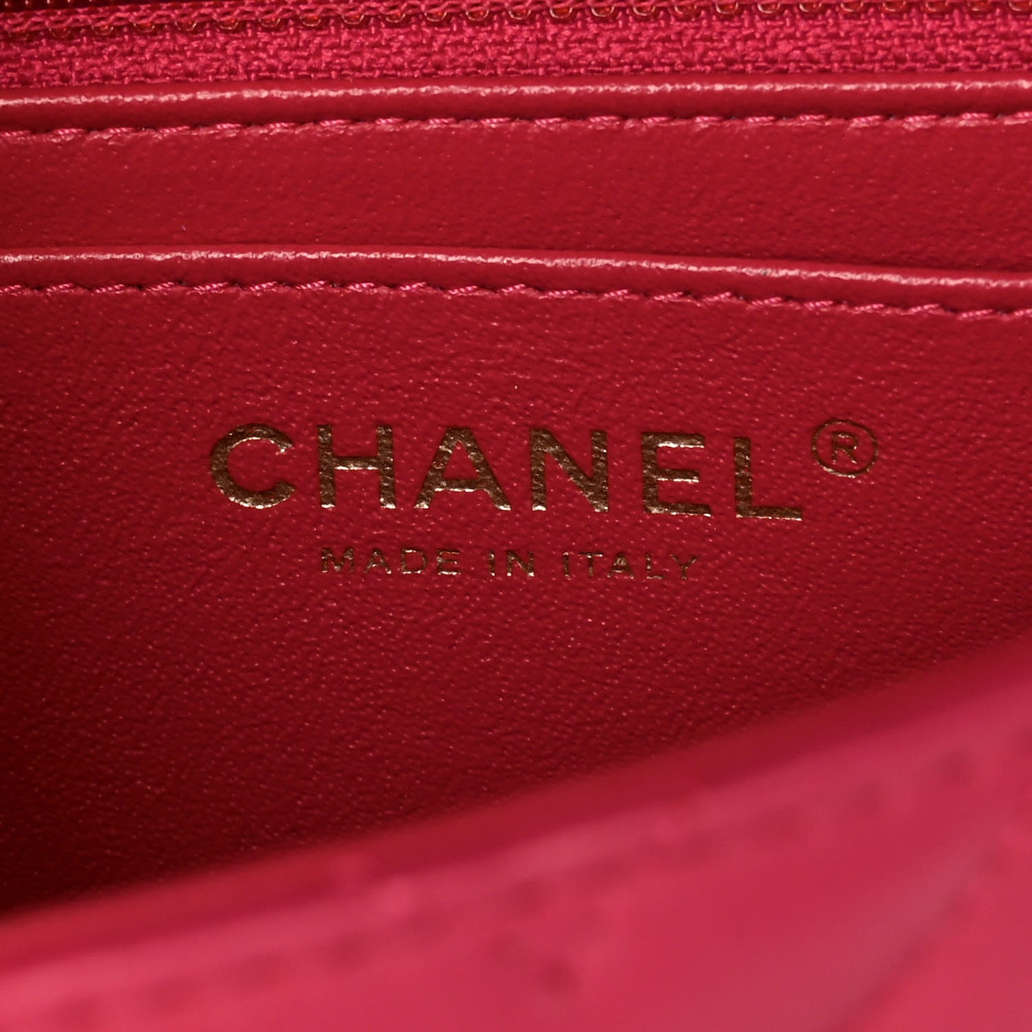 Chanel Lambskin Chevron Quilted Mini Rectangular Flap Dark Pink 6 of 15