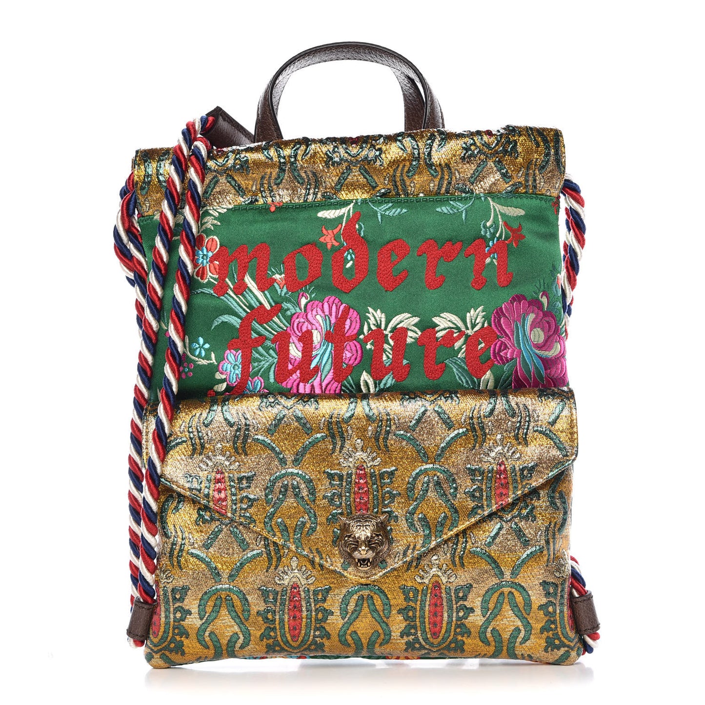 Brocade Modern Future Drawstring Backpack Multicolor