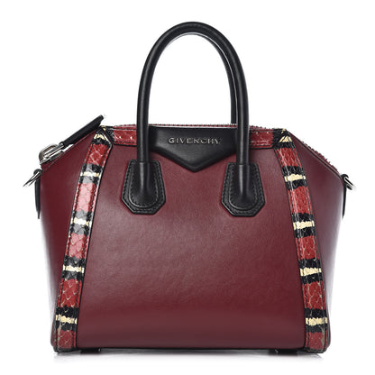 Givenchy Smooth Calfskin Ayers Mini Bi-Color Antigona Wine Black 1 of 8
