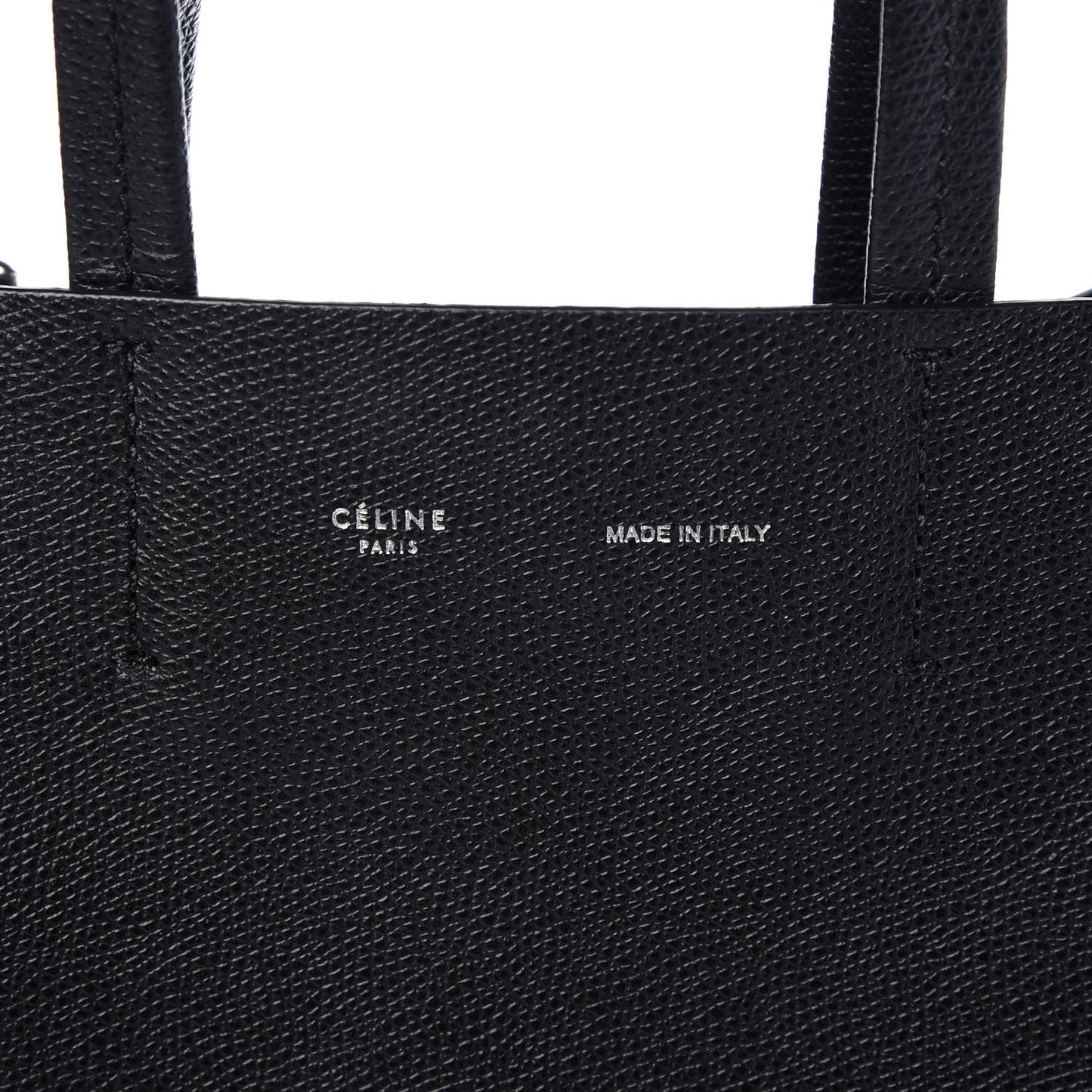 Grained Calfskin Small Vertical Cabas Black