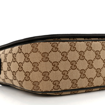 Gucci Monogram Flap Messenger Bag Beige Dark Brown 9 of 10