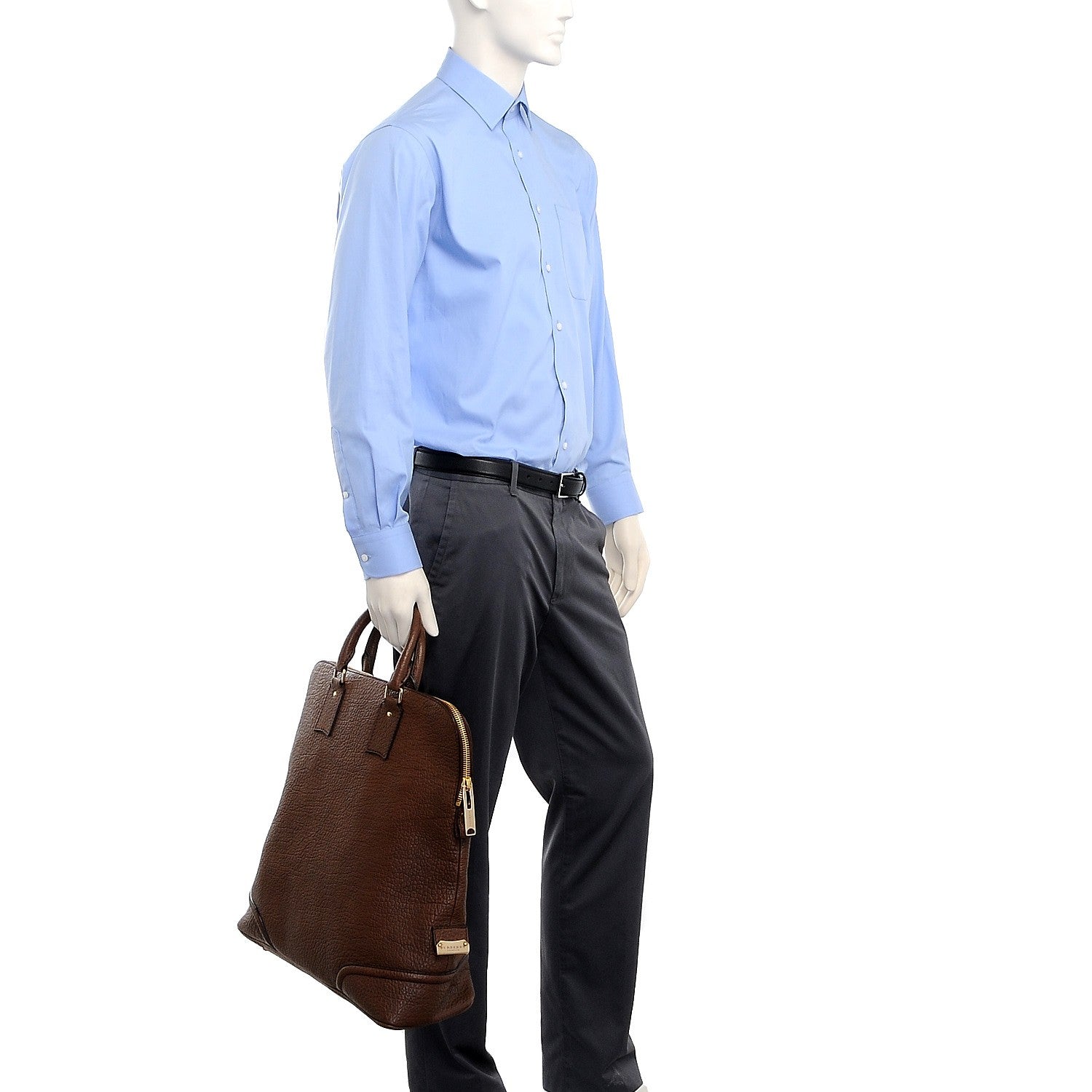 Burberry Grainy Calfskin Mens Holdall Tote Brown 2 of 9